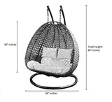 Hindoro Outdoor/Balcony Furniture Double Seater Hanging Swing with Stand (Black)