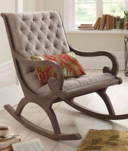 Hindoro Cushion Rocking Chair Aaram Chair Wooden Rocking Chair for Living Room Home Decor
