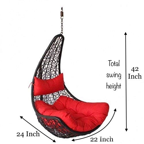Hindoro Garden Swing Hammock Chair for Adult Indoor and Outdoor Without Stand Black Colour