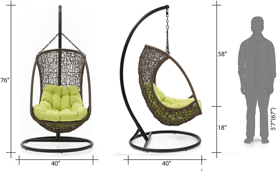 Hindoro Outdoor - Balcony Swing Chair with Stand (Brown)