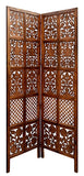 Hindoro Wooden Room Divider Handcrafted Room Separator for Home Portable Wooden Folding Partition Privacy Screens for Living Room Office Furniture (Brown Finish)