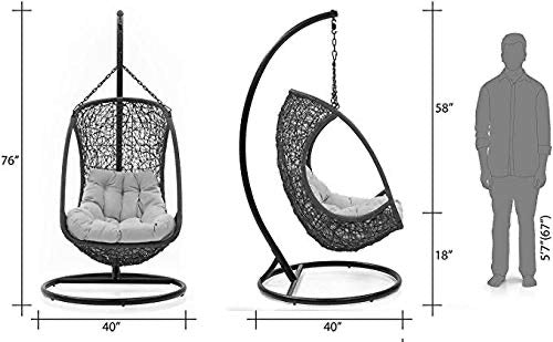 Hindoro White Outdoor - Balcony Swing Chair with Stand and Cushion