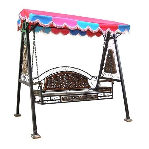 Hindoro Iron & Wooden Swings/Jhoola for Home & Garden Brown