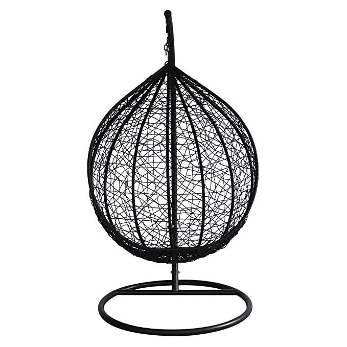 Hindoro Single Seater Swing Chair with Stand & Cushion & Hook Outdoor/Indoor/Balcony/Garden/Patio/Home Improvement