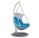 Hindoro White Outdoor - Balcony Swing Chair with Stand and Cushion
