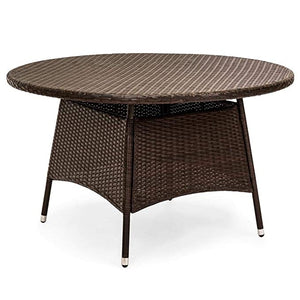 Hindoro 4 Seater Outdoor Furniture Sets with Table 4+1 Chair Set for Home Garden Indoor Furniture Set Patio Wicker Rattan Furniture Set Lawn Coffee Table Chairs & Thick Cushions in Brown Color