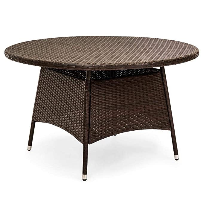 Hindoro 4 Seater Outdoor Furniture Sets with Table 4+1 Chair Set for Home Garden Indoor Furniture Set Patio Wicker Rattan Furniture Set Lawn Coffee Table Chairs & Thick Cushions in Brown Color
