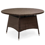Hindoro 4 Seater Outdoor Furniture Sets with Table 4+1 Chair Set for Home Garden Indoor Furniture Set Patio Wicker Rattan Furniture Set Lawn Coffee Table Chairs & Thick Cushions in Brown Color