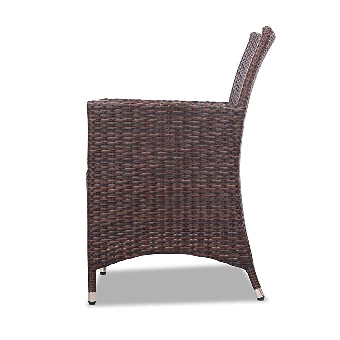 Hindoro Rattan and Wicker Outdoor Double Sofa Chair with 1 Table, Black