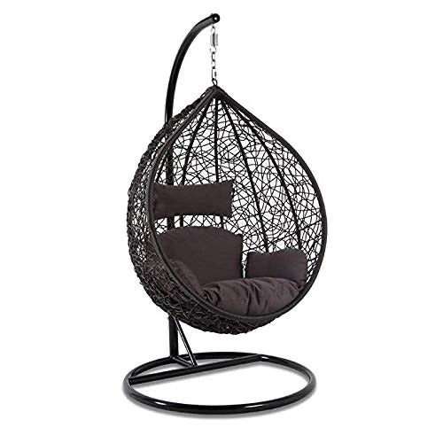 Hindoro Outdoor/Indoor/Balcony/Garden/Patio Swing Chair with Stand and Cushion Set