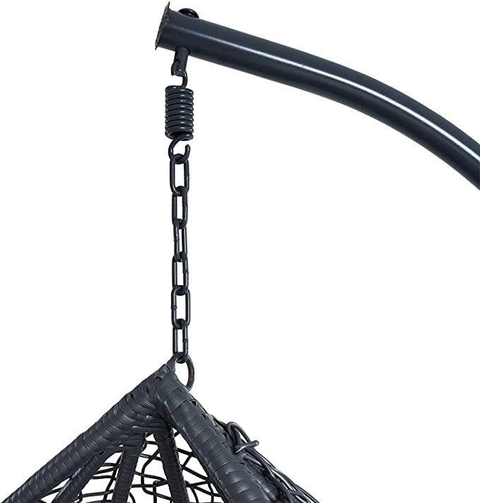 Hindoro Single Seater Swing Chair with Stand & Cushion & Hook Outdoor/Indoor/Balcony/Garden/Patio/Home Improvement