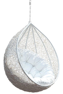 Hindoro Indoor/Outdoor Single Seater White Hanging Swing Chair Without Stand