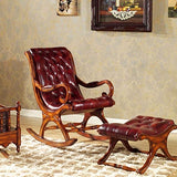 Hindoro Enterprises Royal Amazing King Rocking Chair with Foot Rest Stool and Cushion