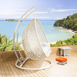 Hindoro Outdoor/Indoor/Balcony Furniture White Color Double Seater Hanging Swing with Stand