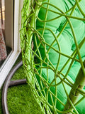 Hindoro Single Seater Hanging Swing Chair with Cushion (Green)