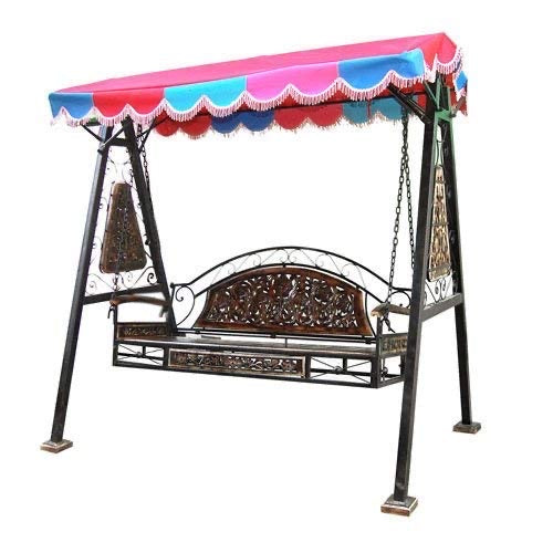 Hindoro Iron & Wooden Swings/Jhoola for Home & Garden Brown