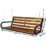 Hindoro Swing Hanging Hammock Chair Teak Wooden for Indoor Outdoor Balcony Swings 137 cm Size jhula